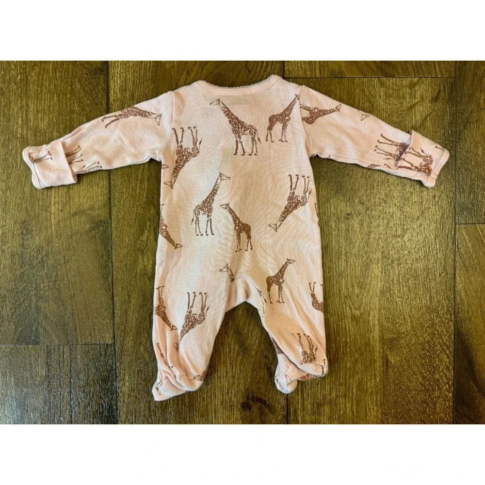 Carters Baby Girl Preemie Sleeper‎ Outfit Reborn Clothes Pink Giraffe Zipper 2